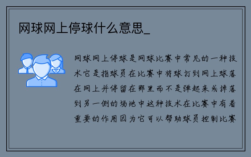 网球网上停球什么意思_