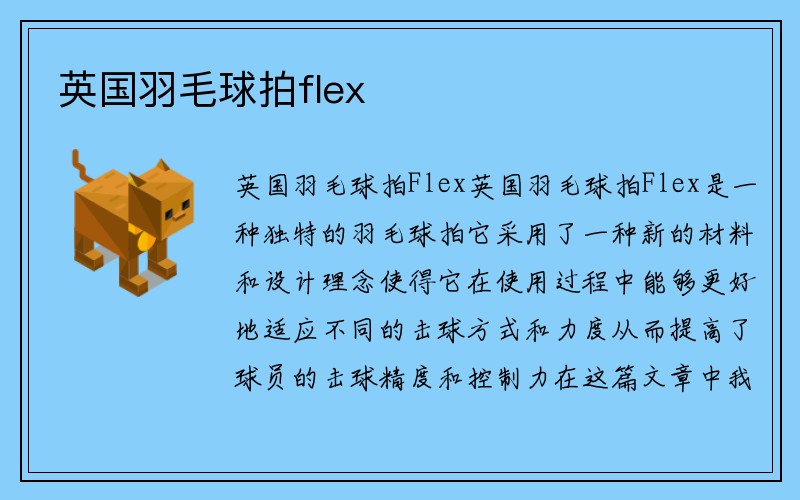 英国羽毛球拍flex