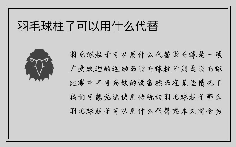 羽毛球柱子可以用什么代替